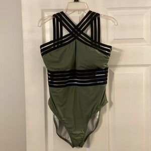 Hilor XL Swimsuit brand new with tag color sage green and black see all photos
